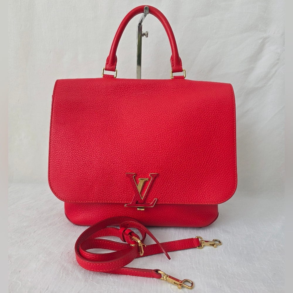 Auth Louis Vuitton Volta Top Handle Red Satchel Bag